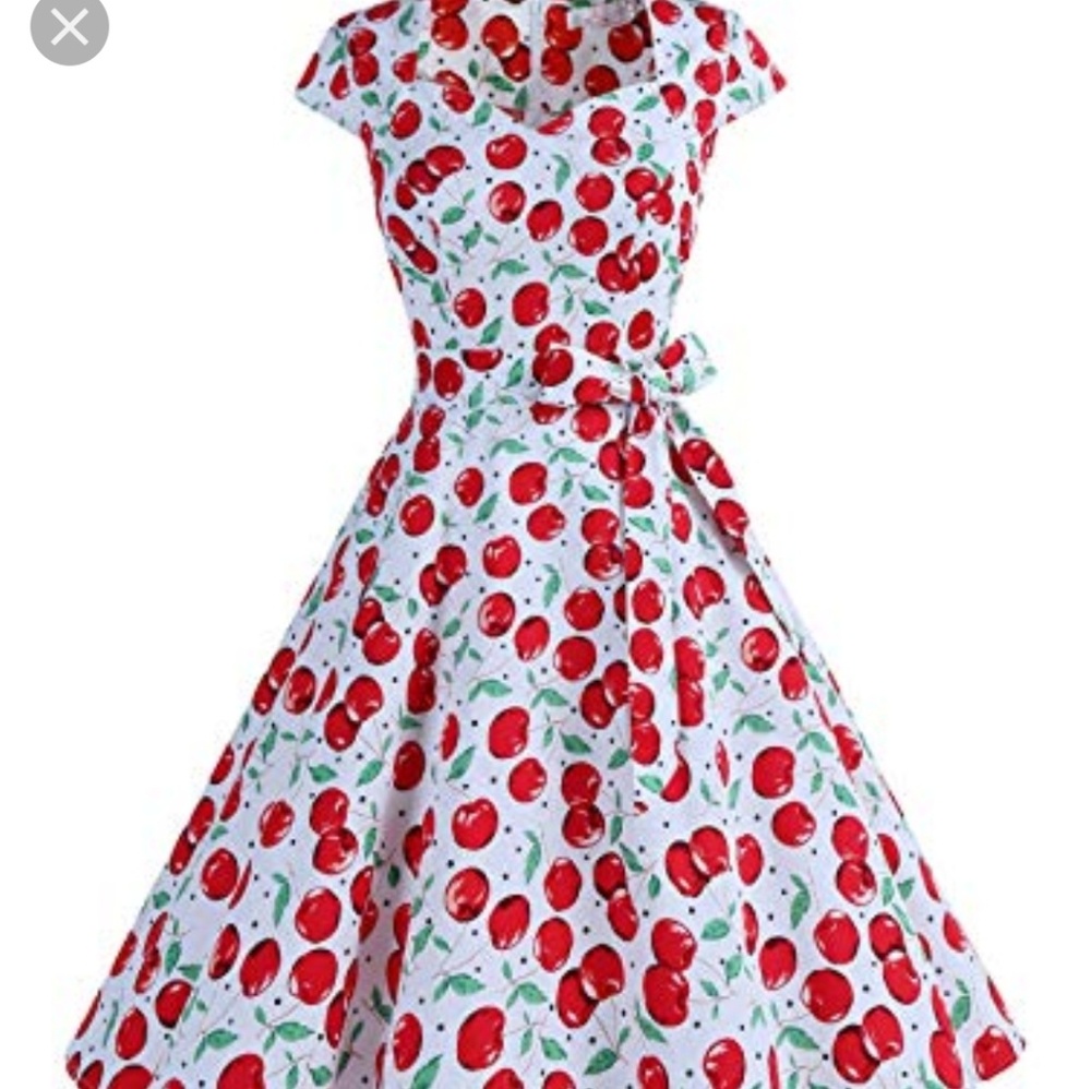 Dressystar 1950s 1960s vintage cherry dress